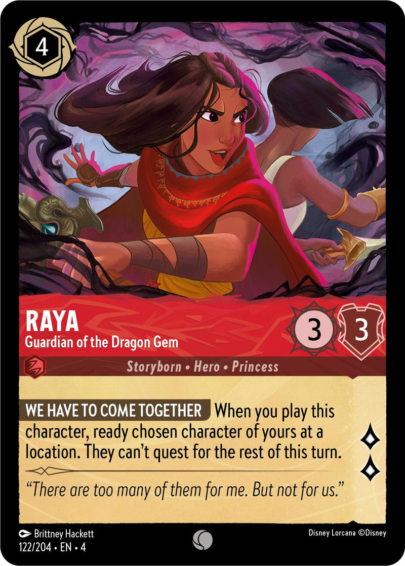Image for Raya - Guardian of the Dragon Gem (122/204) (Ursula's Return) (4) - Disney Lorcana