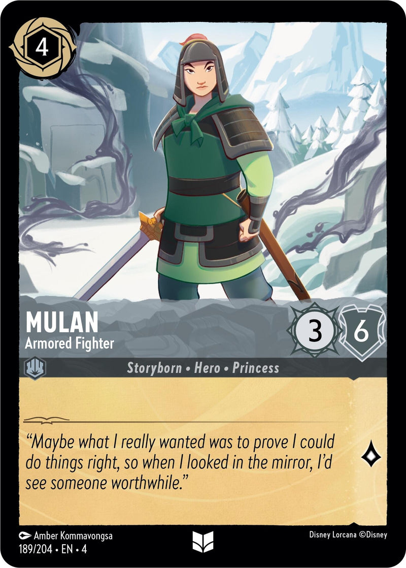 Image for Mulan - Armored Fighter (189/204) (Ursula's Return) (4) - Disney Lorcana