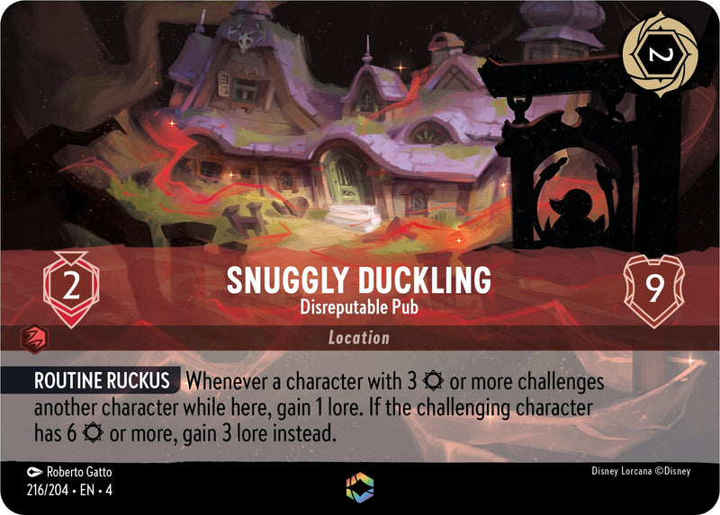 Image for Snuggly Duckling - Disreputable Pub (Enchanted) (216/204) (Ursula's Return) (4) - Disney Lorcana