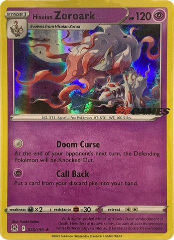 Image for Hisuian Zoroark - 076/196 (EB Games Exclusive) (076/196) (Miscellaneous Cards & Products) - Pokemon