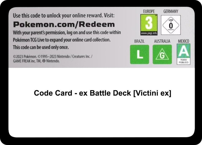 Image for Code Card - ex Battle Deck [Victini ex] (Miscellaneous Cards & Products) (MCAP) - Pokemon
