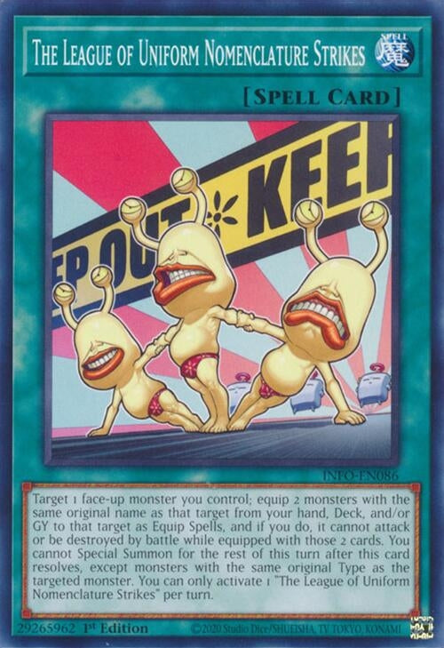 The League of Uniform Nomenclature Strikes (INFO-EN086) (The Infinite Forbidden) YuGiOh