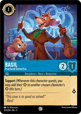 Basil - Practiced Detective (153/204) (Shimmering Skies) Disney Lorcana