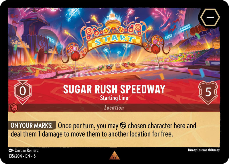 Image for Sugar Rush Speedway - Starting Line (135/204) (Shimmering Skies) (5) - Disney Lorcana