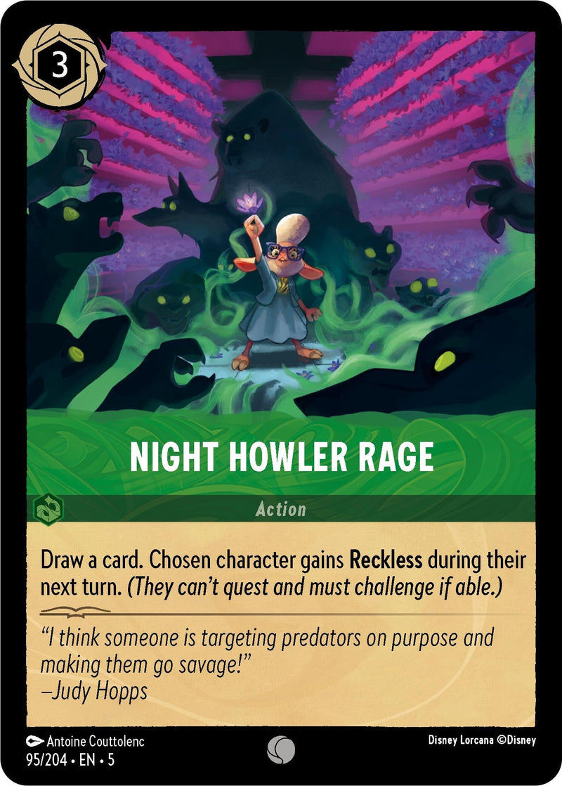 Night Howler Rage (95/204) (Shimmering Skies) Disney Lorcana