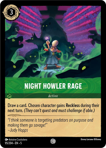 Night Howler Rage (95/204) (Shimmering Skies) Disney Lorcana