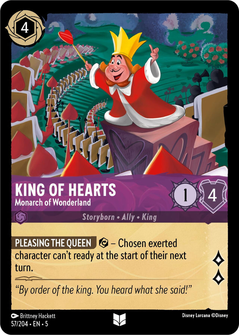 Image for King of Hearts - Monarch of Wonderland (57/204) (Shimmering Skies) (5) - Disney Lorcana