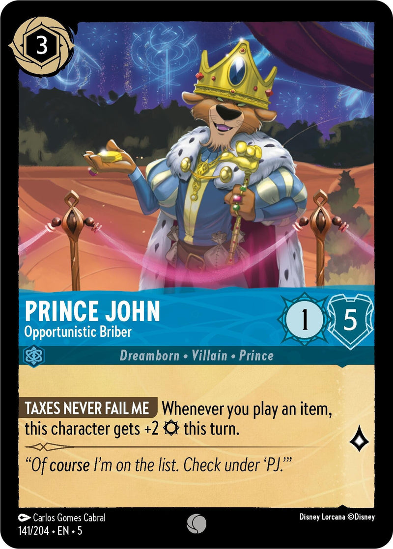Prince John - Opportunistic Briber (141/204) (Shimmering Skies) Disney Lorcana