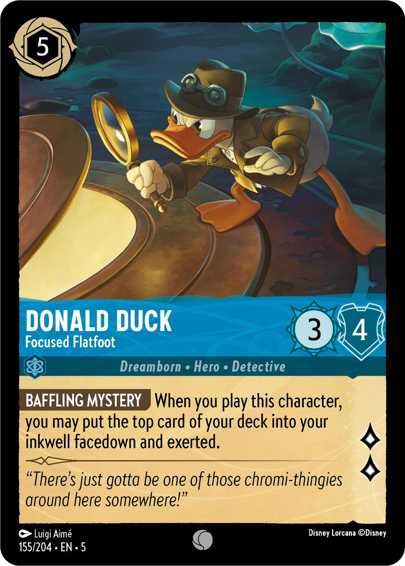 Image for Donald Duck - Focused Flatfoot (155/204) (Shimmering Skies) (5) - Disney Lorcana