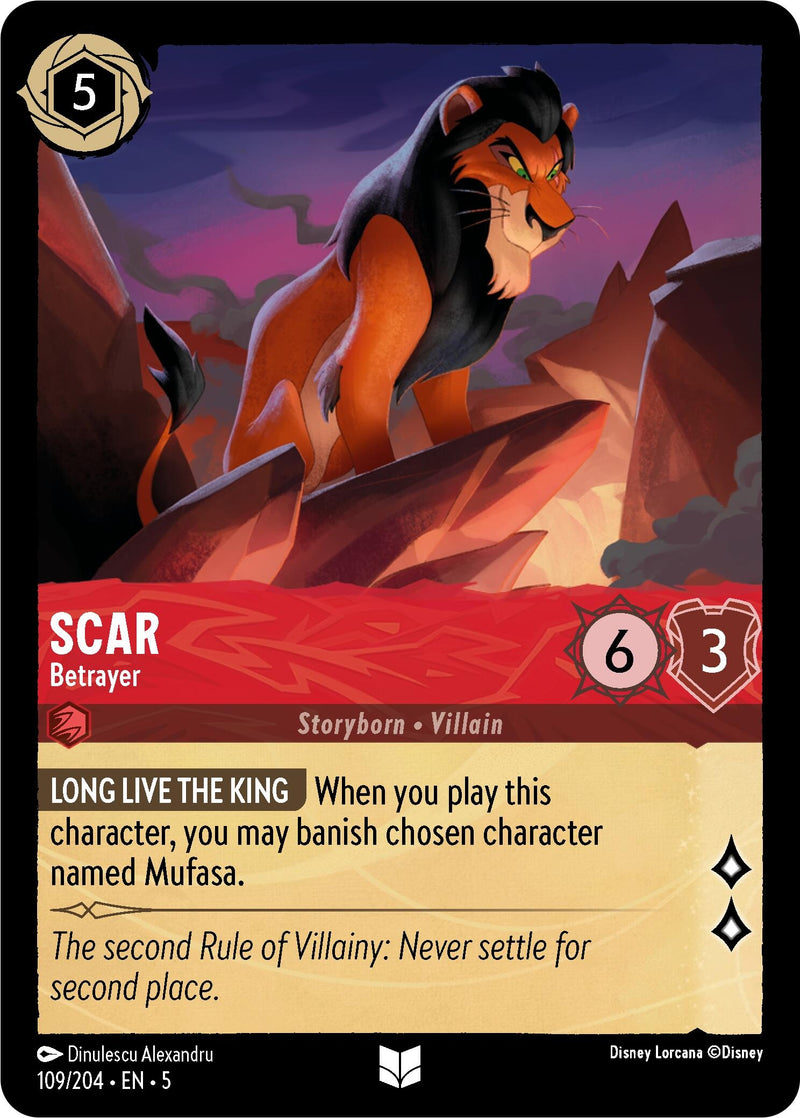 Image for Scar - Betrayer (109/204) (Shimmering Skies) (5) - Disney Lorcana