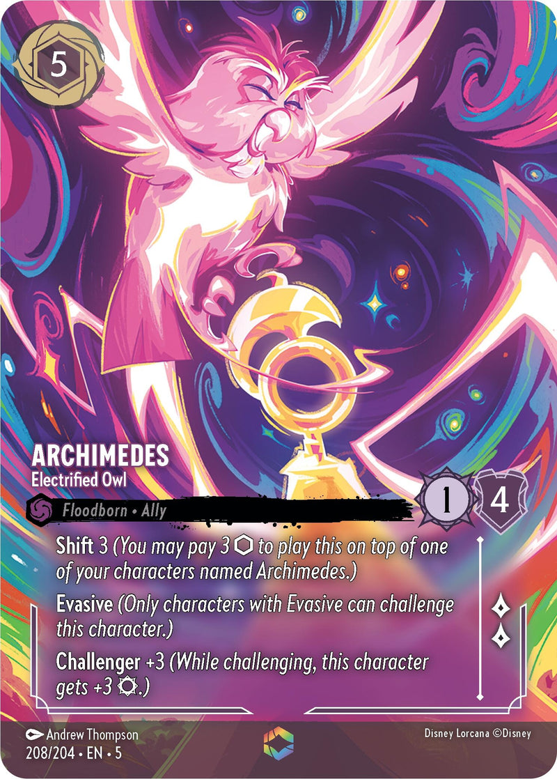 Image for Archimedes - Electrified Owl (Enchanted) (208/204) (Shimmering Skies) (5) - Disney Lorcana