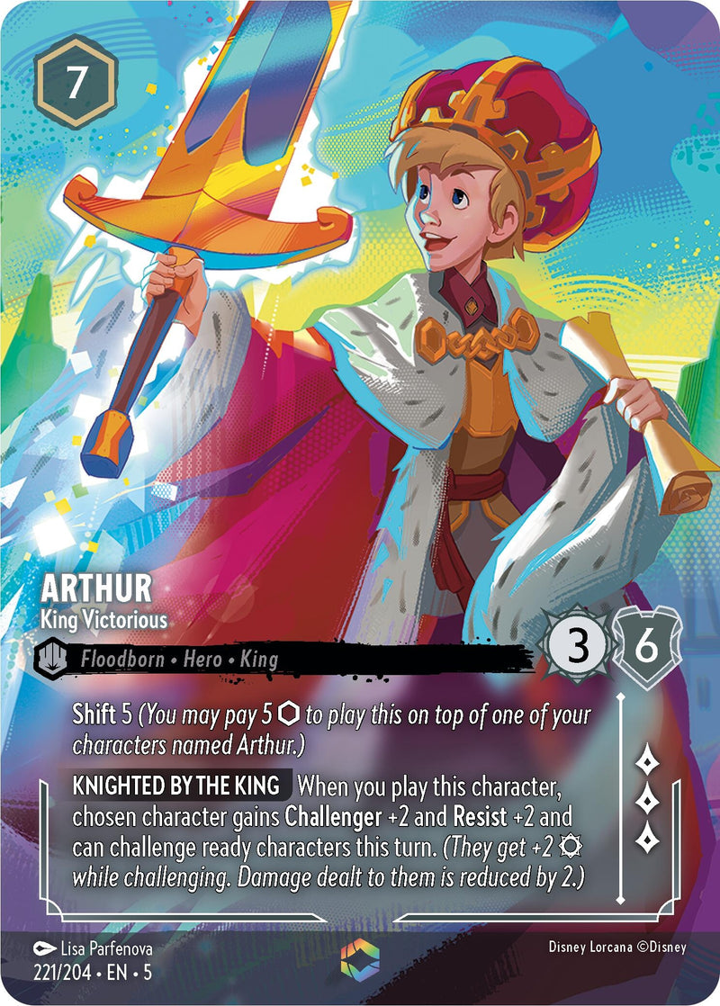 Image for Arthur - King Victorious (Enchanted) (221/204) (Shimmering Skies) - Disney Lorcana