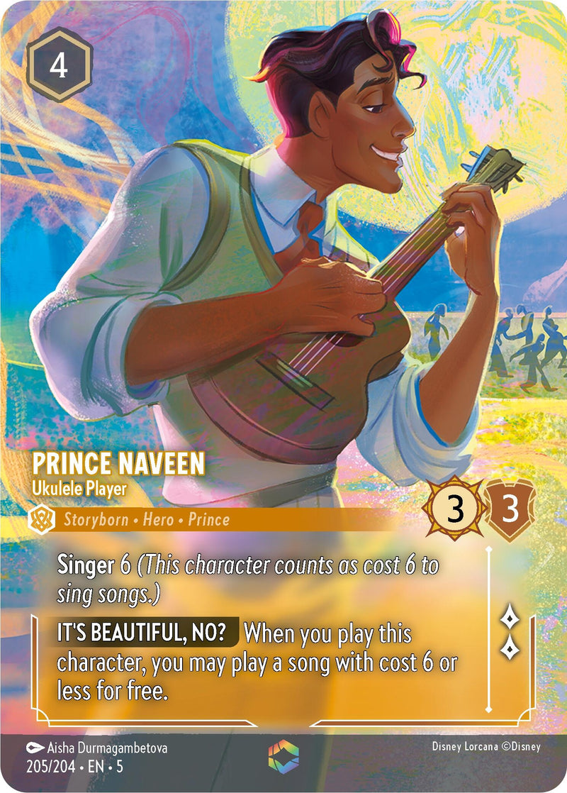 Image for Prince Naveen - Ukulele Player (Enchanted) (205/204) (Shimmering Skies) (5) - Disney Lorcana