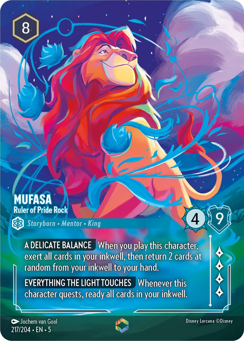 Image for Mufasa - Ruler of Pride Rock (Enchanted) (217/204) (Shimmering Skies) (5) - Disney Lorcana
