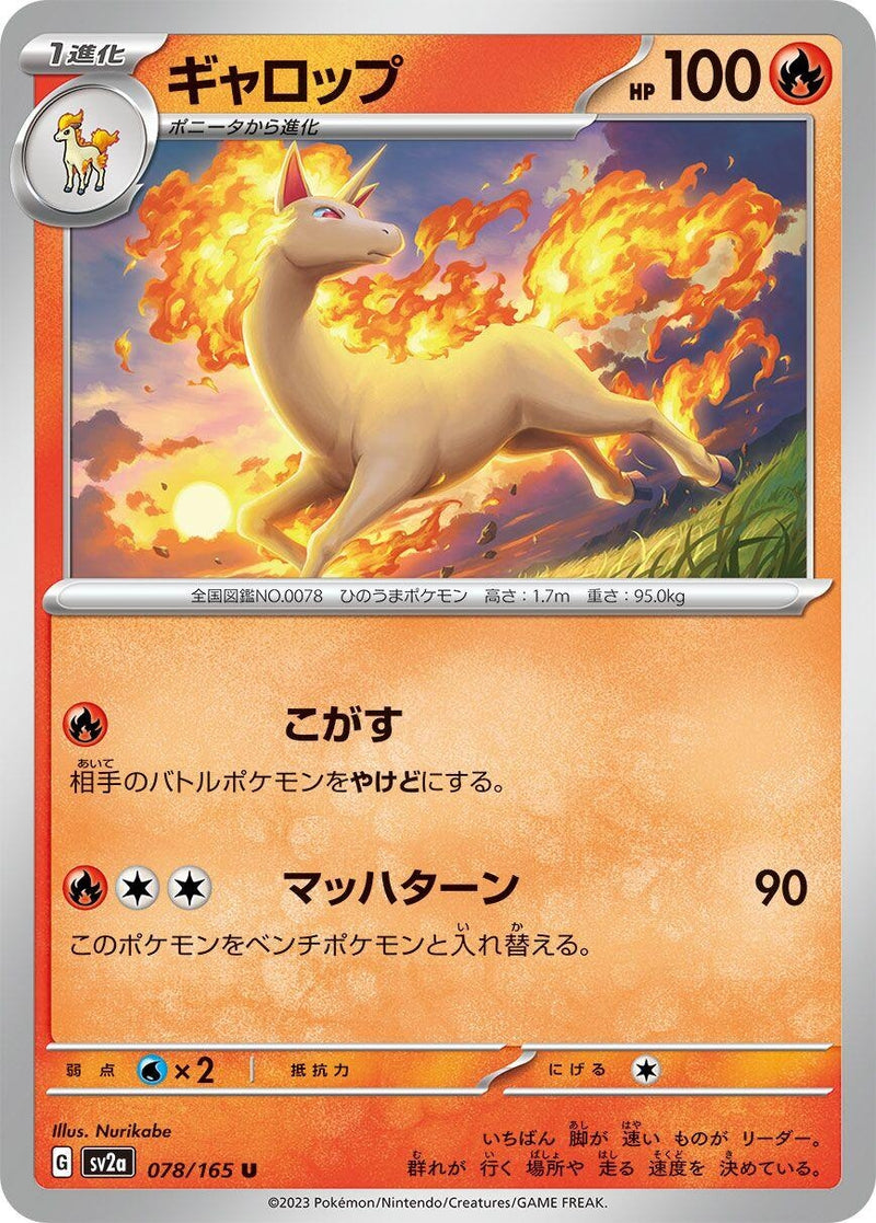 Image for Rapidash (078/165) (SV2a: Pokemon Card 151) (SV2a) - Pokemon Japan