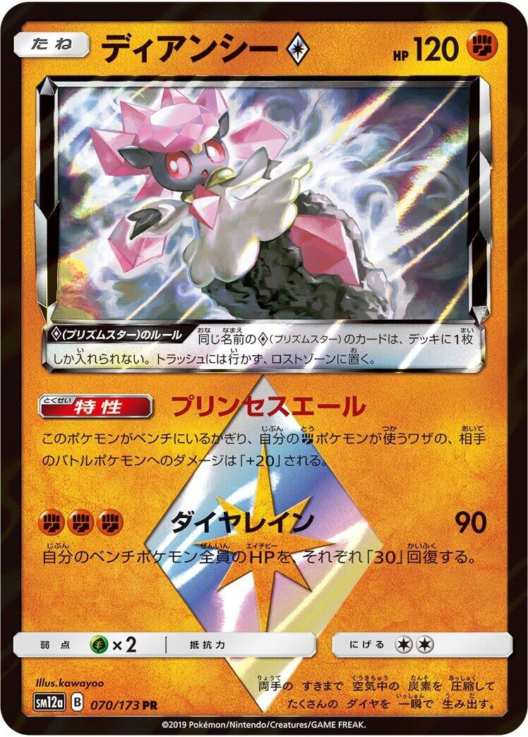 Image for Diancie Prism Star (070/173) (SM12a: TAG TEAM GX: Tag All Stars) (SM12a) - Pokemon Japan