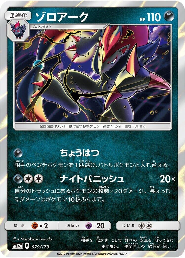 Image for Zoroark (079/173) (SM12a: TAG TEAM GX: Tag All Stars) (SM12a) - Pokemon Japan