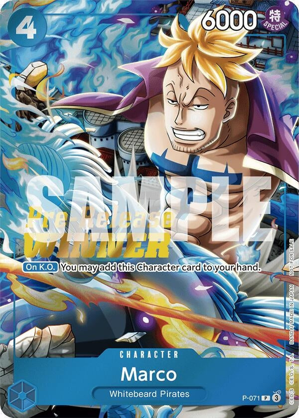 Marco (Two Legends Pre-Release Winner) (P-071) (One Piece Promotion Cards) One Piece Card Game