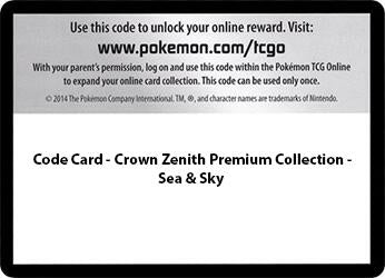 Image for Code Card - Sea & Sky Premium Collection (Crown Zenith) - Pokemon