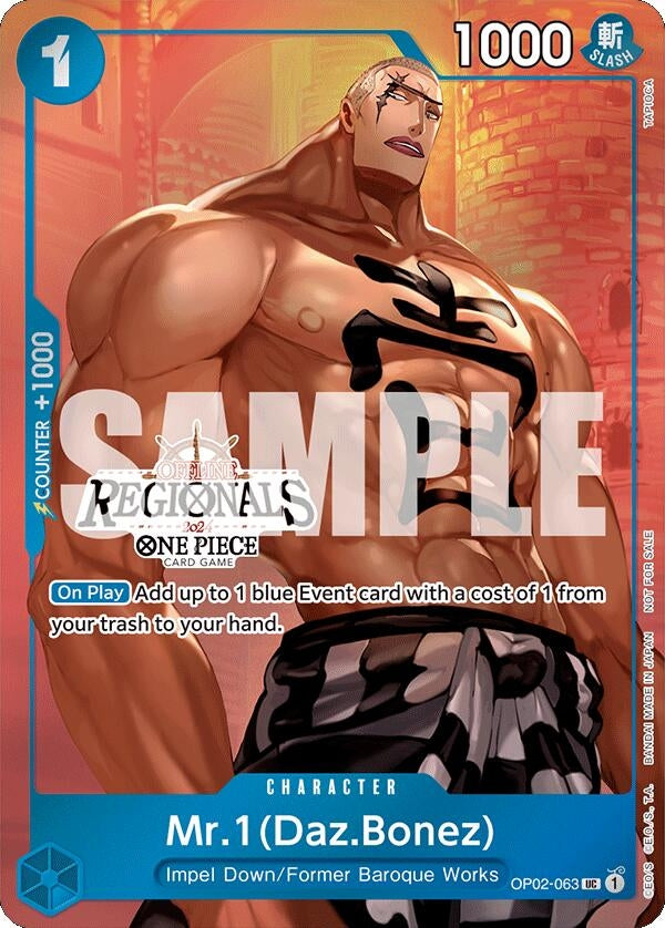 Image for Mr.1 (Daz.Bonez) (Offline Regional 2024 Vol. 3) (OP02-063) (One Piece Promotion Cards) - One Piece Card Game