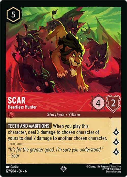 Image for Scar - Heartless Hunter (127/204) (Azurite Sea) (6) - Disney Lorcana
