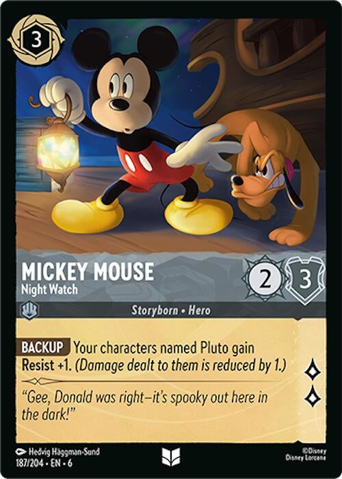 Image for Mickey Mouse - Night Watch (187/204) (Azurite Sea) (6) - Disney Lorcana