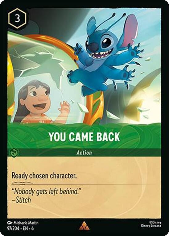 Image for You Came Back (97/204) (Azurite Sea) (6) - Disney Lorcana