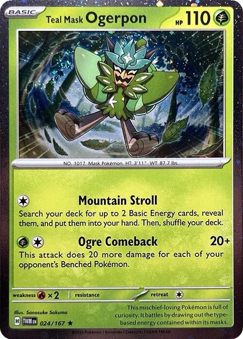 Image for Teal Mask Ogerpon - 024/167 (Cosmos Holo) (024/167) (Miscellaneous Cards & Products) (MCAP) - Pokemon