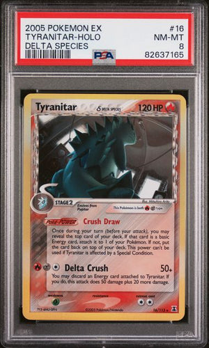 TYRANITAR-HOLO DELTA SPECIES 2005 POKEMON EX DELTA SPECIES PSA NM-MT 8 POKEMON Single