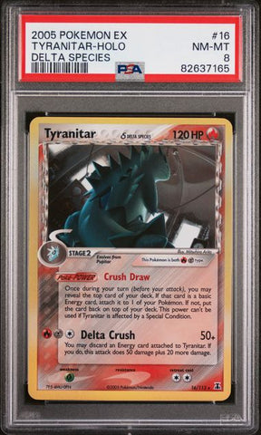 TYRANITAR-HOLO DELTA SPECIES 2005 POKEMON EX DELTA SPECIES PSA NM-MT 8 POKEMON Single