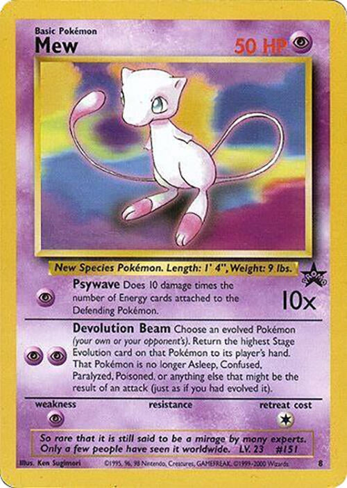 Mew - 8 (Glossy Finish) (8) (WoTC Promo) Pokemon
