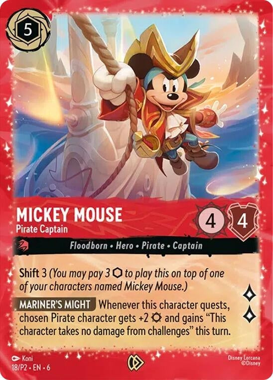 Image for Mickey Mouse - Pirate Captain (18) (Disney Lorcana Promo Cards) (DLPC) - Disney Lorcana