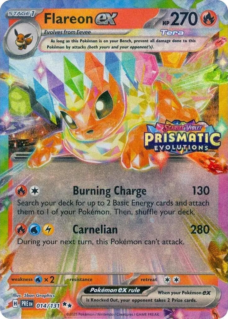 Flareon ex - 014/131 (Prismatic Evolutions Stamp) (014/131) (Miscellaneous Cards & Products) Pokemon