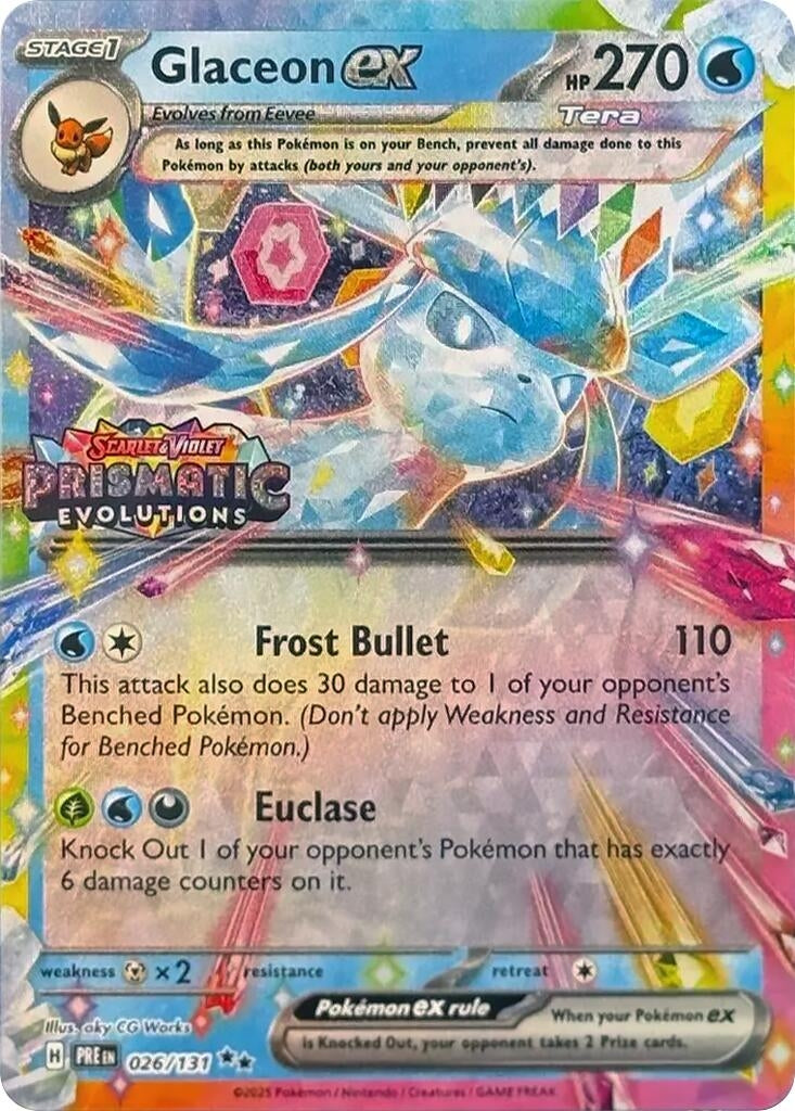 Glaceon ex - 026/131 (Prismatic Evolutions Stamp) (026/131) (Miscellaneous Cards & Products) Pokemon