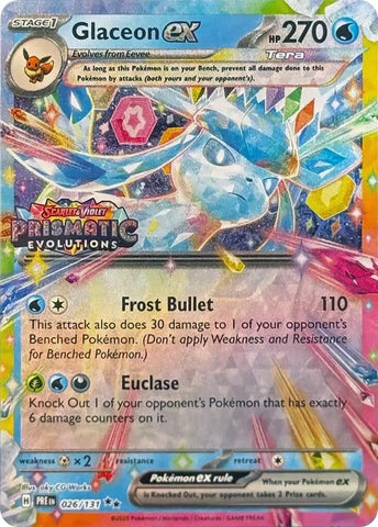 Glaceon ex - 026/131 (Prismatic Evolutions Stamp) (026/131) (Miscellaneous Cards & Products) Pokemon