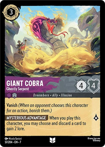 Image for Giant Cobra - Ghostly Serpent (57/204) (Archazia's Island) (7) - Disney Lorcana