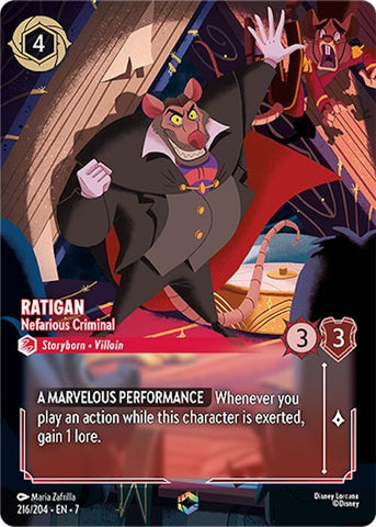 Image for Ratigan - Nefarious Criminal (Enchanted) (216/204) (Archazia's Island) - Disney Lorcana