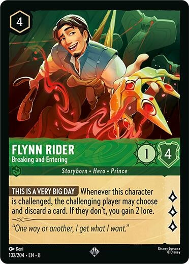 Image for Flynn Rider - Breaking and Entering (102/204) (Reign of Jafar) (8) - Disney Lorcana