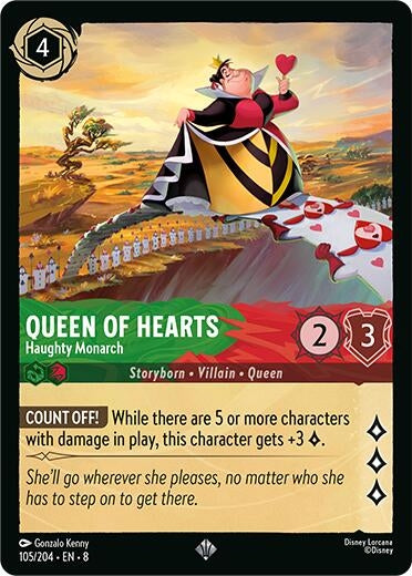 Image for Queen of Hearts - Haughty Monarch (105/204) (Reign of Jafar) (8) - Disney Lorcana