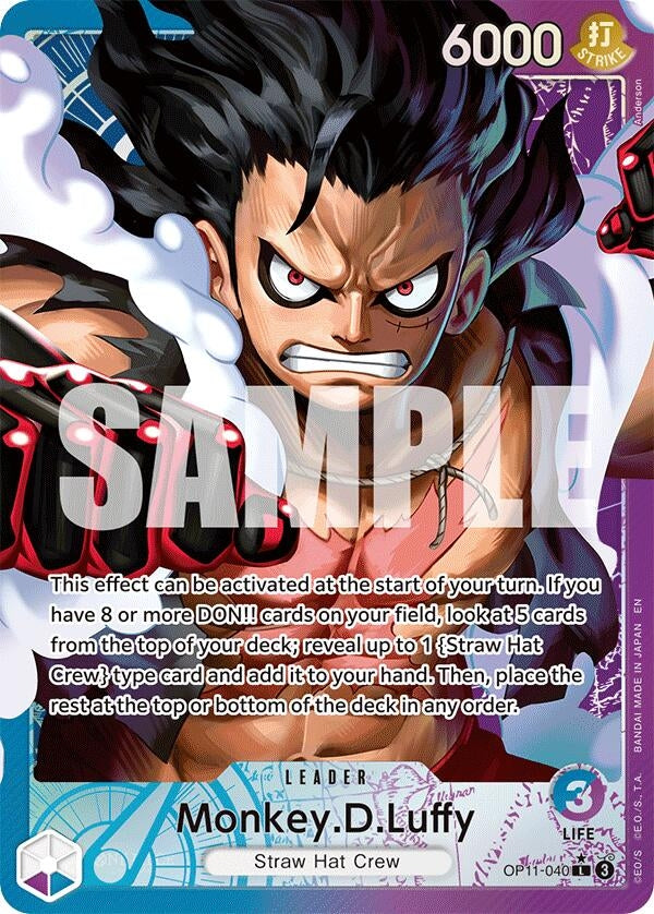 Monkey.D.Luffy (040) (Alternate Art) (OP11-040) (A Fist of Divine Speed) One Piece Card Game