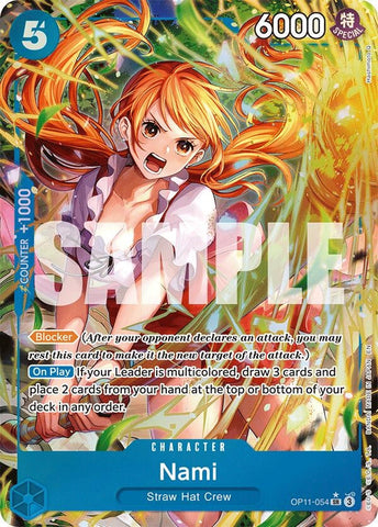 Nami (054) (Alternate Art) (OP11-054) (A Fist of Divine Speed) One Piece Card Game