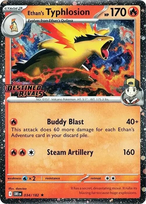 Image for Ethan's Typhlosion (Prerelease) (034/182) (Miscellaneous Cards & Products) (MCAP) - Pokemon