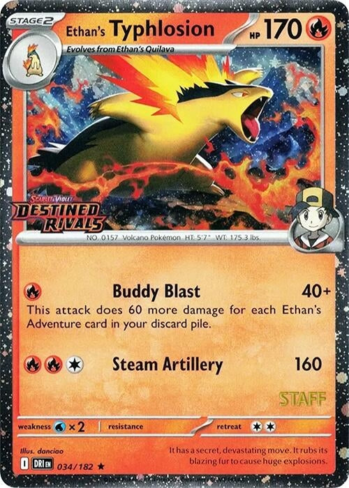 Image for Ethan's Typhlosion (Prerelease) [Staff] (034/182) (Miscellaneous Cards & Products) (MCAP) - Pokemon