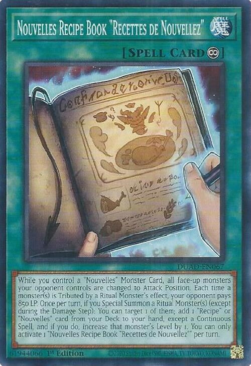 Nouvelles Recipe Book "Recettes de Nouvellez" (DUAD-EN067) (Duelist's Advance) YuGiOh