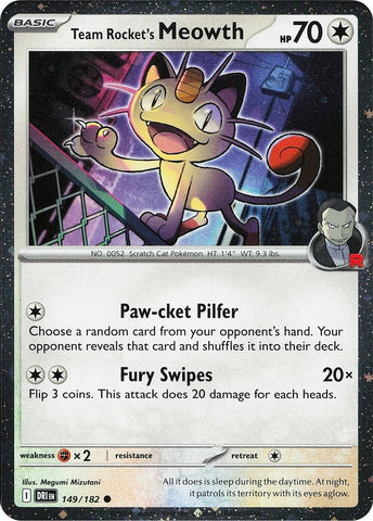 Team Rocket's Meowth (Cosmos Holo) (149/182) (Miscellaneous Cards & Products) (MCAP) Pokemon
