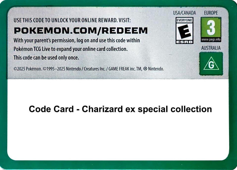 Image for Code Card - Charizard ex special collection (Miscellaneous Cards & Products) (MCAP) - Pokemon