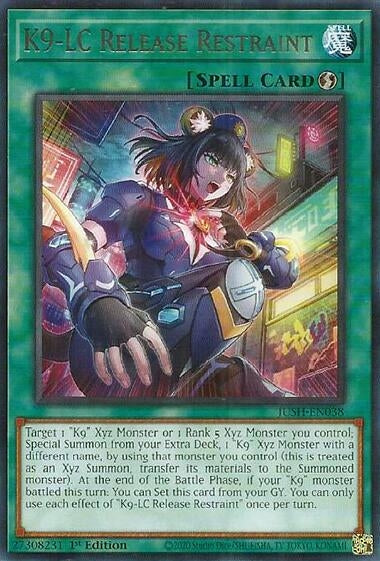 K9-LC Release Restraint (JUSH-EN038) (Justice Hunters) YuGiOh