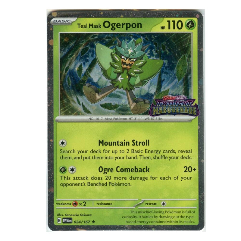 Image for Teal Mask Ogerpon (Twilight Masquerade Stamp) (024/167) (Miscellaneous Cards & Products) (MCAP) - Pokemon