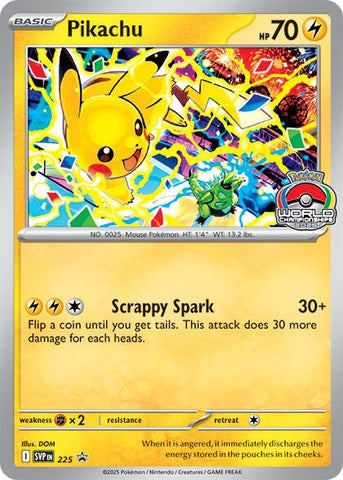 Pikachu - 225 (World Championship 2025) (225) (SV: Scarlet & Violet Promo Cards) Pokemon