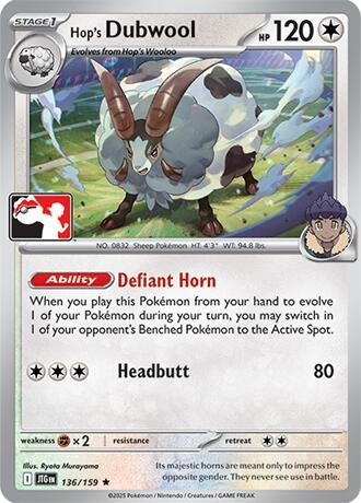 Image for Hop's Dubwool (136/159) (Prize Pack Series Cards) - Pokemon